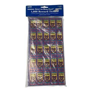 Vintage 1989 CTP Catch'em Being Good 1000 Reward Tickets Bear Super! School Retr